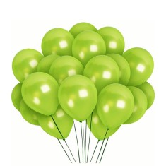 Set 10 baloane Latex Chrome 30cm, Verde fistic, Sidefate, Ropet
