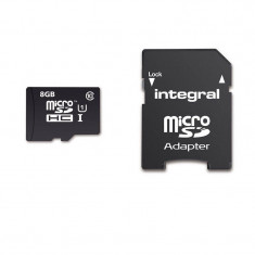 Card Integral Ultima Pro microSDHC 8GB Clasa 10 UHS-I U1 90 Mbs cu adaptor SD foto