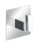 Suport autoadeziv pentru prosoape, Wenko, Uno Quadro Turbo-Loc&reg;, 6.5 x 6.5 x 3.5 cm, plastic/inox