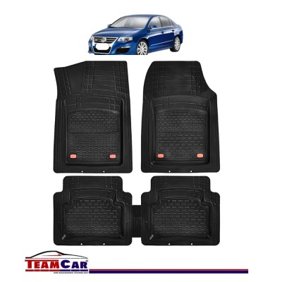 Covorașe Auto Compatibile VW Passat B5/B6 TEAMCAR&amp;reg; Negru, Tip Tavă, Rezistente foto
