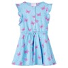 Rochie de copii cu nasturi fără m&acirc;neci, albastru 128, vidaXL