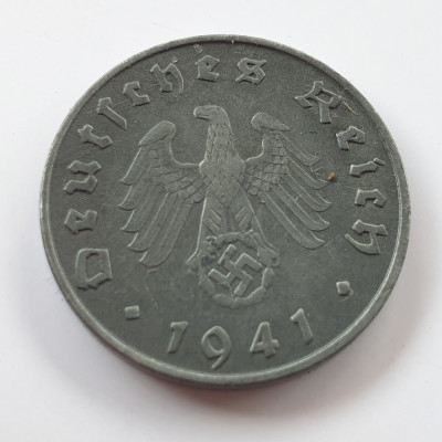 Germania Nazista 10 reichspfennig 1941 E (Muldenh&amp;uuml;tten) foto