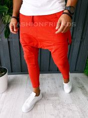 Pantaloni VAGABOND - de trening pentru barbati - slim fit - rosii - A6411 foto