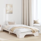 vidaXL Cadru de pat Alb Lemn de pin masiv Single Design minimalist