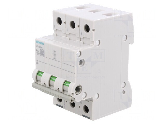 Separator-&icirc;ntrerupător Poli 3 pentru șină DIN 63A 400V