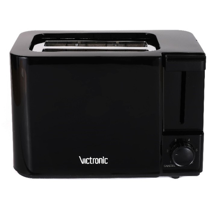 Prajitor pentru paine Victronic, 650 W, 2 compartimente, tava pentru firimituri, Negru