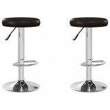 Cumpara ieftin Scaune de bar, 2 buc., maro, piele ecologica