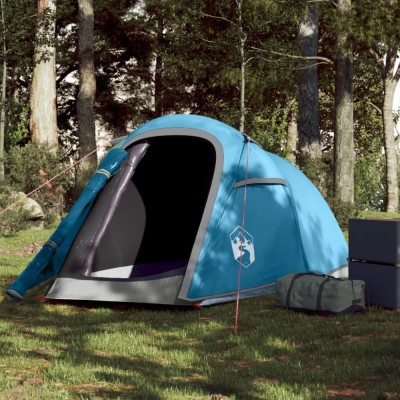 Gossi cort de camping tunel pentru 2 persoane, albastru, impermeabil foto