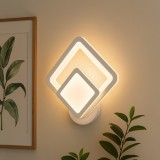 Aplica LED Shani 23W, alba, design geometric, lumina rece/calda/neutra