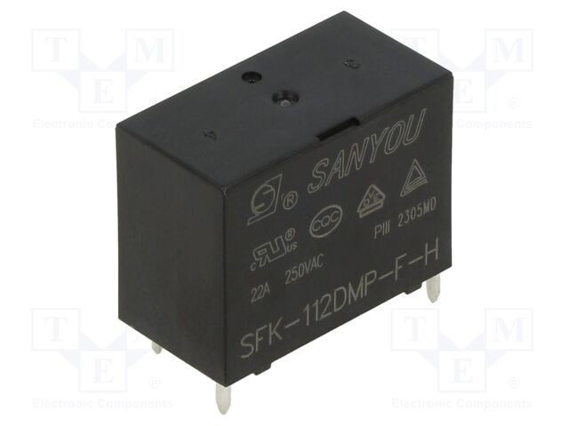 Releu electromagnetic SPST-NO 12VDC 25A SANYOU SFK-H THT