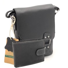 Set Cadou Barbati Portofel + Borseta: Hunter Elite Set, Piele Naturala