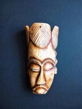 Masca Africana sculptata in os de bovina anii &#039;60 africa de Vest arta tribala