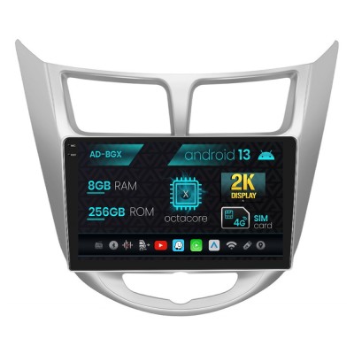Navigatie Hyundai Accent (2011-2016), Android 13, X-Octacore 8GB RAM + 256GB ROM, 9.5 Inch - AD-BGX9008+AD-BGRKIT212 foto