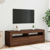 vidaXL Comodă TV cu lumini LED, stejar maro, 120x35x40 cm