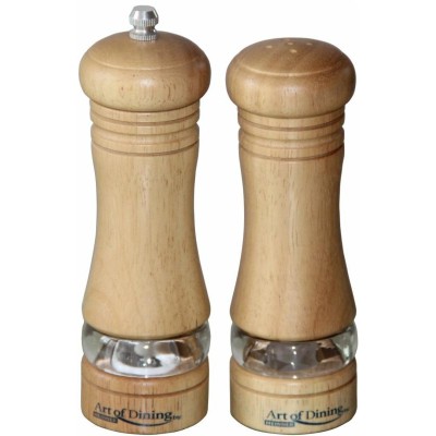 Set rasnita piper/sare Art of dining Heinner, 15 cm, arbore de cauciuc, Bej foto