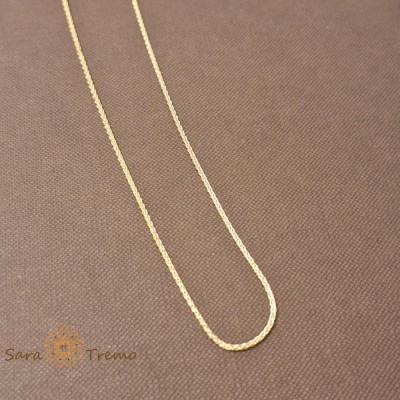 Lantisor unisex tip sarpe 50 cm placat 14k foto