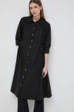 Cumpara ieftin Karl Lagerfeld rochie din bumbac culoarea negru, mini, evazati