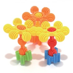 Set 25 piese cuburi de construcție multicolor din plastic, CMCLASS