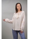 Bluza Dama Vascoza Tip Tunica Broderie Mysterioso Bej Marime Unica (M-L-XL) Bust 135cm