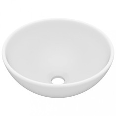 Chiuveta baie lux, alb mat, 32,5x14 cm, ceramica, rotund foto
