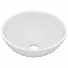 Chiuvetă baie lux, alb mat, 32,5x14 cm, ceramică, rotund