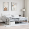 VidaXL Cadru de pat metalic cu tăblie de cap/picioare, alb, 193x203 cm