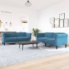 VidaXL Set canapea 2 piese, albastru, catifea
