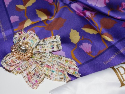 Esarfa noua, DESIGNER , matase naturala , brosa cadou foto