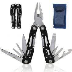 Patent Multifunctional din Otel, Deschidere Manuala, Husa, 16 cm, Negru