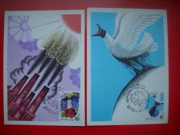 HOPCT MAXIMA NR 1392 LOT 2 MAXIME PROPAGANDA ANTI POLUARE 1990 -RUSIA