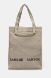 Samsoe Samsoe geanta de bumbac SALUCCA culoarea bej, U24300002