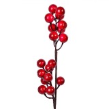 Crenguță Decorativă Crăciun, Pomușoare Roșii, 54cm, Plastic, Oem
