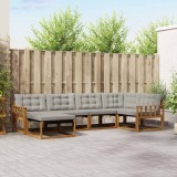 vidaXL Set de canapele de exterior 6 pcs Gri natural și deschis 3369622