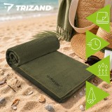Prosop cu uscare rapida 120x60 cm verde Trizand pentru plaja si calatorii