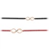 Ines - Set bratari personalizate cu snur si infinit cu nume din argint 925 placat cu aur roz
