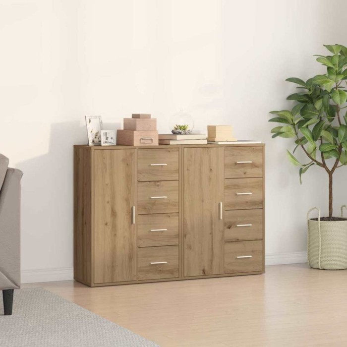 vidaXL Bufete 2 buc Artisan Stejar 60x31x84 cm Lemn Prelucrat