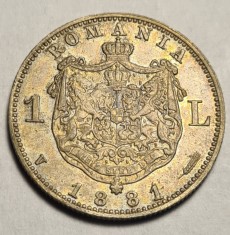 1 leu 1881 Superb Piesa de Colectie foto