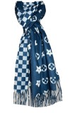 Fular tip sal doua fete L, Dacali, bleumarin,180 x 70 cm