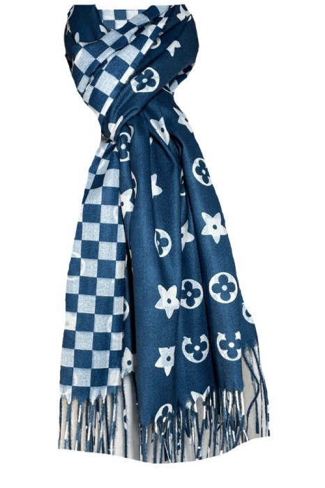 Fular tip sal doua fete L, Dacali, bleumarin,180 x 70 cm