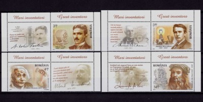 RO 2014 ,LP 2052 ,&amp;quot;Mari inventatori&amp;quot; - serie cu viniete ,MNH foto