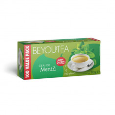 Cutie 100 Plicuri Ceai cu Menta BEYOUTEA, Ceai cu Menta, Pliculete de Ceai, Pliculete Ceai Frunze de Menta, Ceai Menta BEYOUTEA, Cutie Ceai Menta, Pli