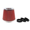 Filtru Aer Sport Conic Rosu Chrome Amio, Bumbac, Universal cu 3 Adaptoare 76-55mm, Inox, Curatabil