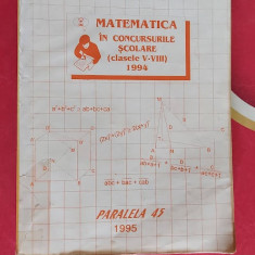 MATEMATICA IN CONCURSURILE SCOLARE V-VIII ,ANUL 1995 , DRAGOS CONSTANTINESCU