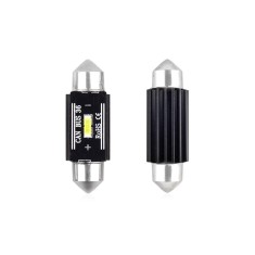 Set becuri auto cu LED CANBUS sofit compatibil C5W 1 SMD 36mm Alb 12/24V, destinat competitiilor auto sau off-road