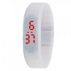 Ceas unisex SPORT LED, curea silicon, model alb, CS1006 foto