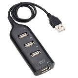 Hub USB 2.0 Techstar HB2, 4 Porturi, High Speed, Negru, Compatibil Laptop/PC/Tableta