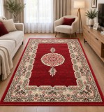 Cumpara ieftin Covor Clasic Queen 12165 Marime 50 x 80 cm, Rosu, Grena, Inaltime Fir 7.5 mm, Antialergic, Polipropilena, Living, Dormitor, Sufragerie, Birou