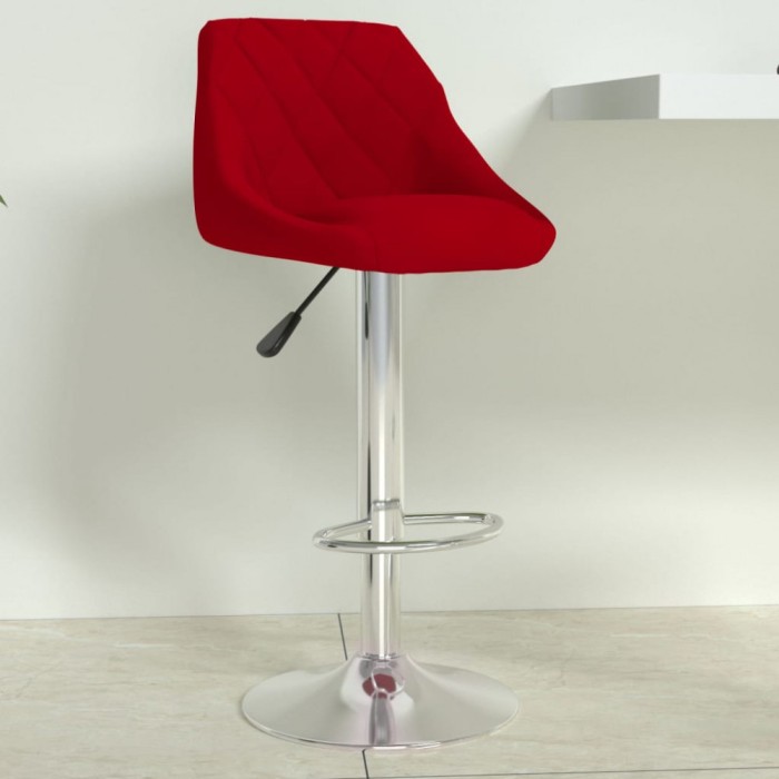 vidaXL Scaun de bar, roșu vin, catifea 335300