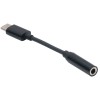 Adaptor Audio Digital USB Type C la Jack 3.5mm, MTP, Negru