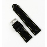 Curea Ceas Silicon Negru Cusatura Galbena 22mm 24mm 26mm WZ752, Time Veranda